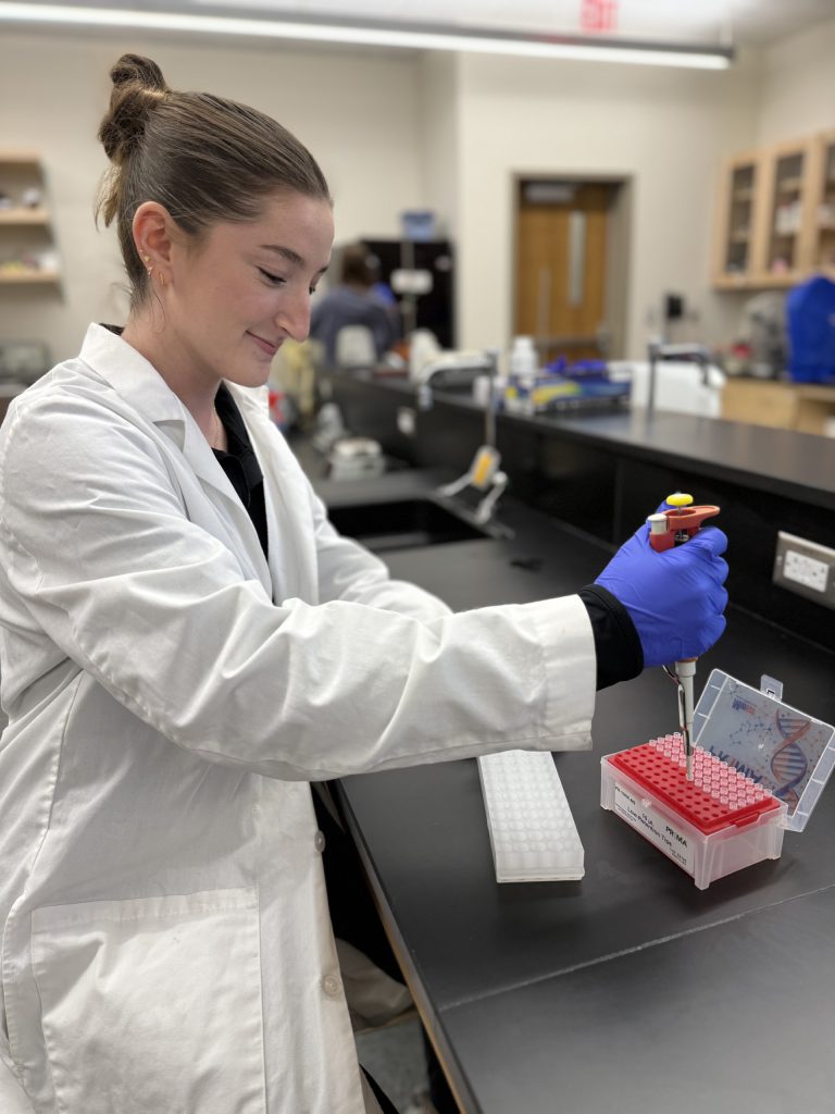 Caroline Richmond in the Lab Working on Water Quality